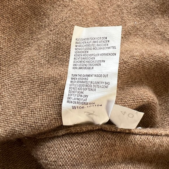 Vintage 100% Cashmere Parisian Camel Tan Brown Tank Top Sweater Capsule Wardrobe - Picture 7 of 8